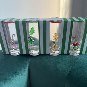 NWT Christmas shot glasses